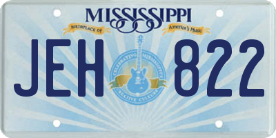 MS license plate JEH822