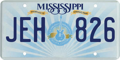 MS license plate JEH826