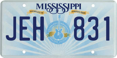 MS license plate JEH831
