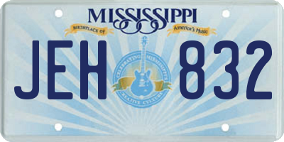 MS license plate JEH832