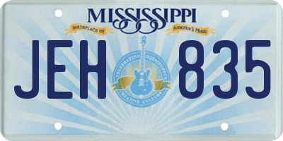 MS license plate JEH835