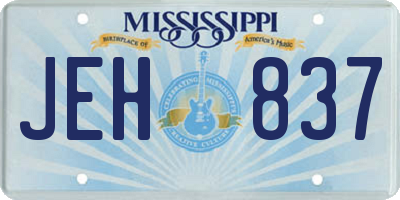 MS license plate JEH837