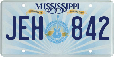 MS license plate JEH842