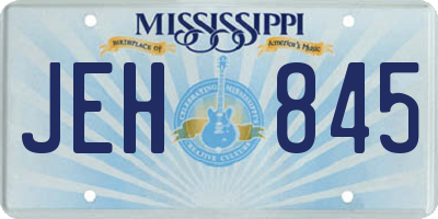 MS license plate JEH845