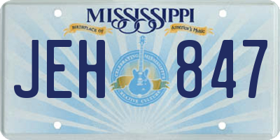 MS license plate JEH847