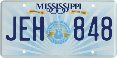 MS license plate JEH848