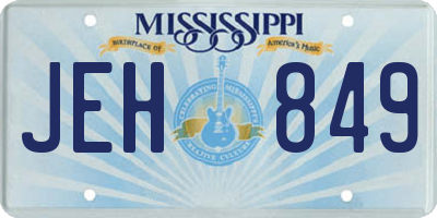 MS license plate JEH849