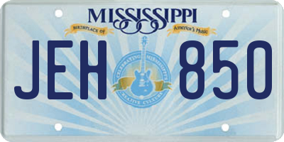 MS license plate JEH850