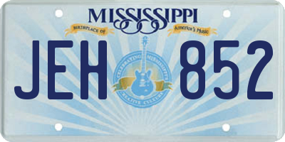 MS license plate JEH852