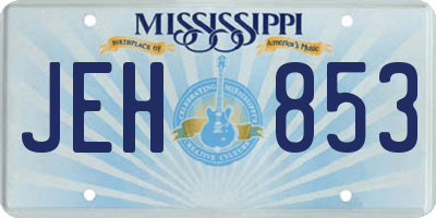 MS license plate JEH853