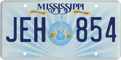 MS license plate JEH854