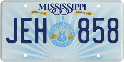 MS license plate JEH858