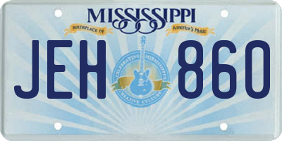 MS license plate JEH860