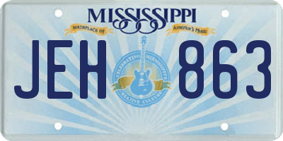 MS license plate JEH863