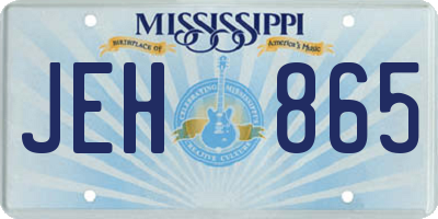 MS license plate JEH865