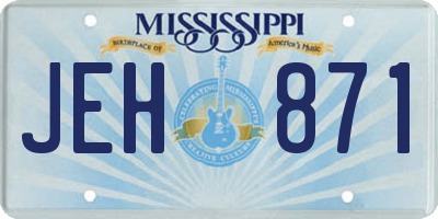 MS license plate JEH871