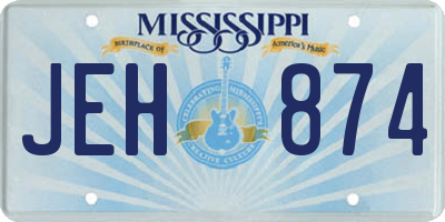 MS license plate JEH874