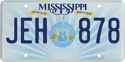 MS license plate JEH878