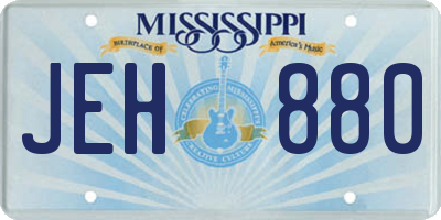 MS license plate JEH880