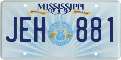 MS license plate JEH881