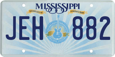 MS license plate JEH882