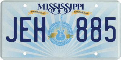 MS license plate JEH885