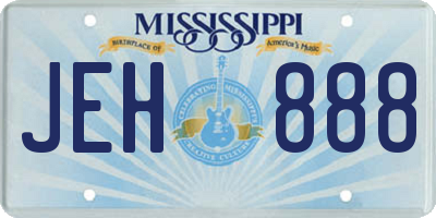 MS license plate JEH888