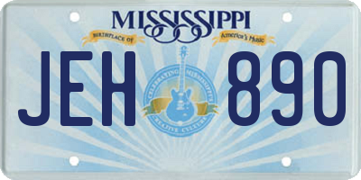 MS license plate JEH890