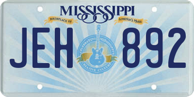 MS license plate JEH892