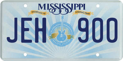 MS license plate JEH900