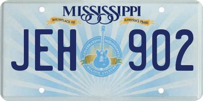 MS license plate JEH902