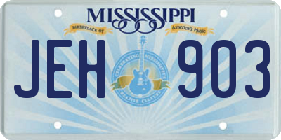 MS license plate JEH903