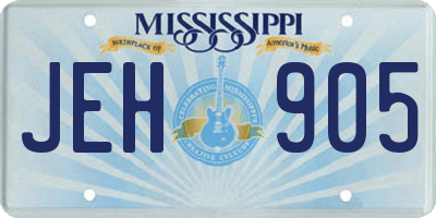 MS license plate JEH905