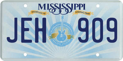 MS license plate JEH909