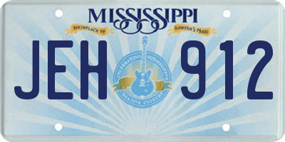MS license plate JEH912