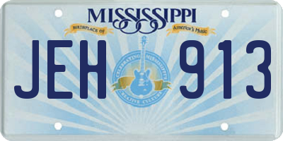 MS license plate JEH913