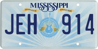 MS license plate JEH914