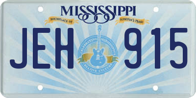 MS license plate JEH915