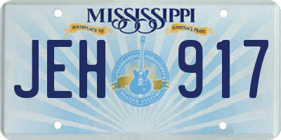 MS license plate JEH917