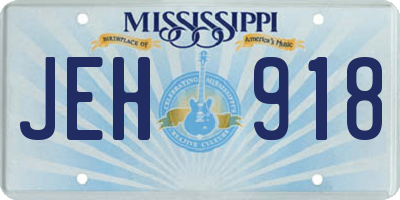 MS license plate JEH918
