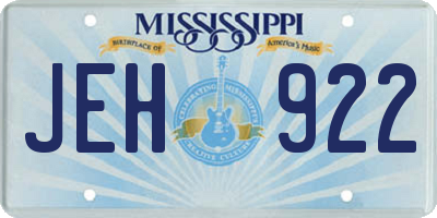 MS license plate JEH922