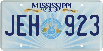 MS license plate JEH923