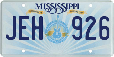 MS license plate JEH926