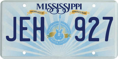 MS license plate JEH927