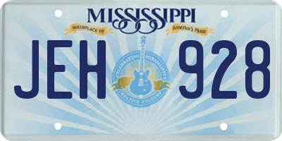 MS license plate JEH928