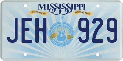 MS license plate JEH929