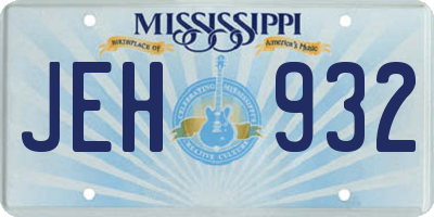 MS license plate JEH932