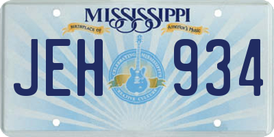MS license plate JEH934
