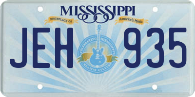 MS license plate JEH935