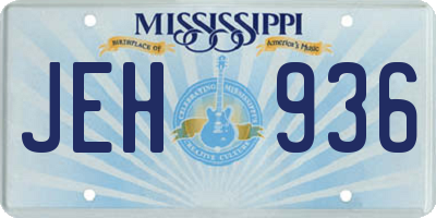 MS license plate JEH936